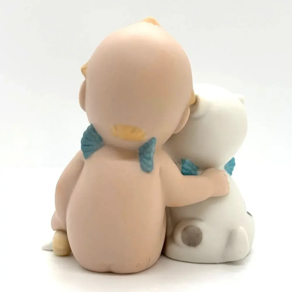 VTG 1993 Enesco/Jesco, Rose O'Neill Porcelain Kewpie Doll & Doddle Dog Figurine